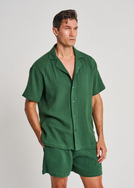 Chemise de plage en coton contrecollé