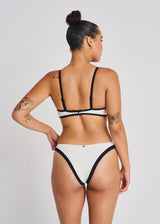 High leg bottom Contrasting band Recycled rib