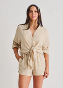 W Linen Blend Tunic Shirt