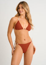 Haut de bikini triangle texturé
