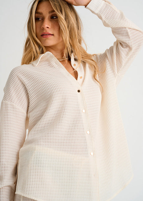 Chemise de plage texturée