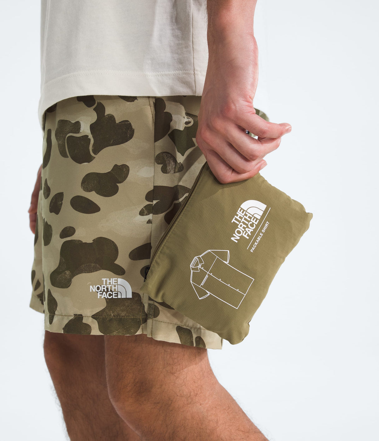 Chemise à manches courtes pliable pour hommes