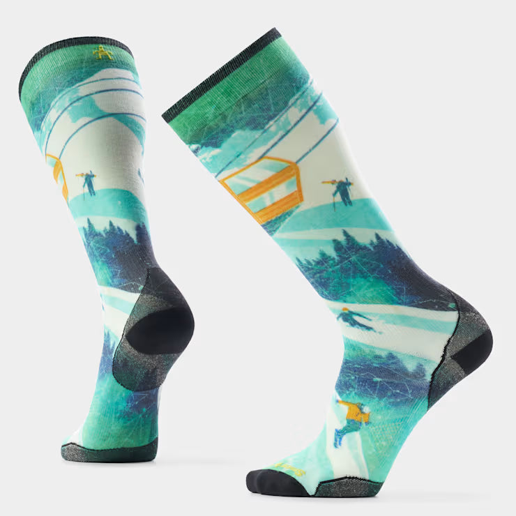Ski Zero Cushion Ski Day Print OTC Socks