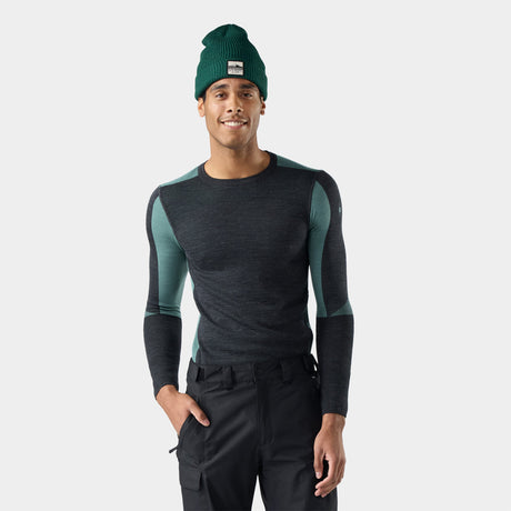 Haut de base thermal à encolure ronde et contraste de couleurs Intraknit™ Merino pour hommes
