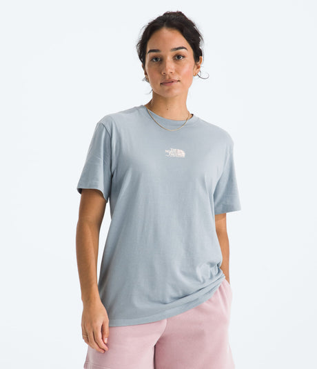 T-shirt décontracté à manches courtes et motif floral alpin pour femmes
