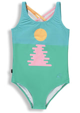 Sunset one piece swimsuit kidz