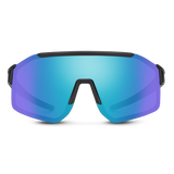 Domain matte black/polar blue mirror