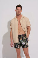 Boutonné en lin à manches courtes