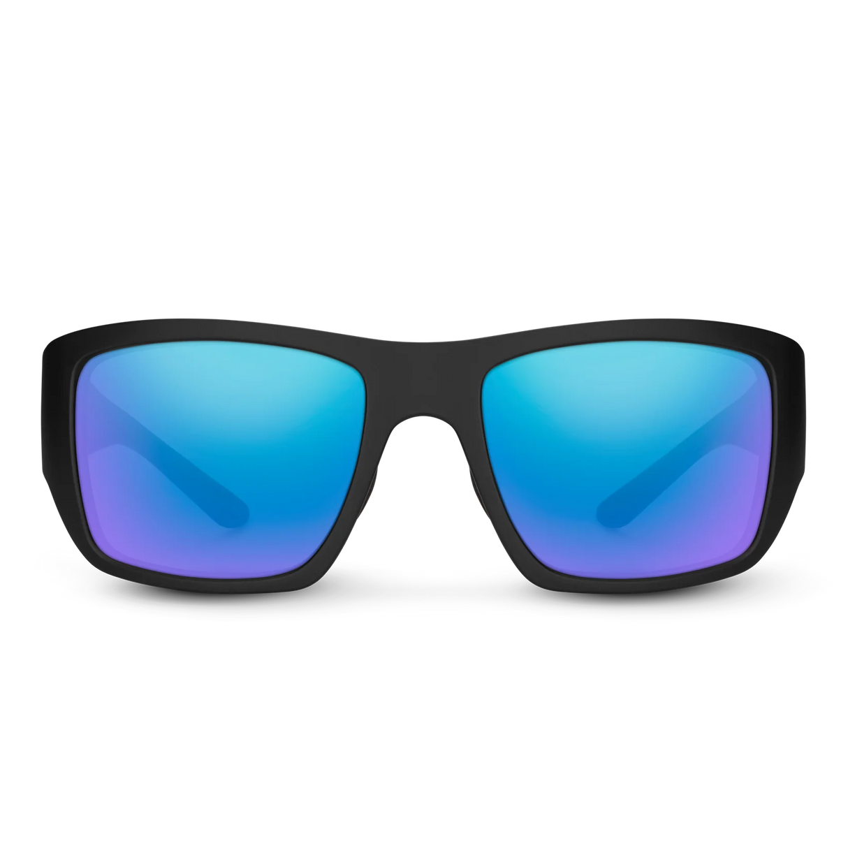 Sculpin Noir mat + Verres polarisés bleus miroir