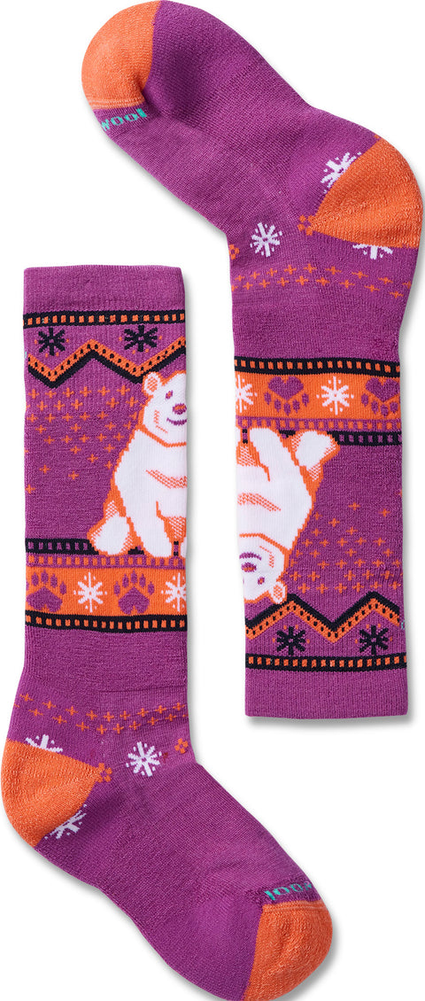 Kids' Wintersport Full Cushion Polar Bear Pattern